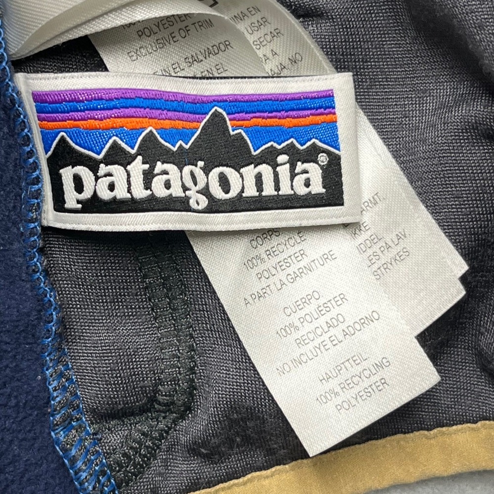 Patagonia Baby Micro D Snap-T Hooded Fleece Jacket Blue Navy 3-6M 60155 - Picture 3 of 8